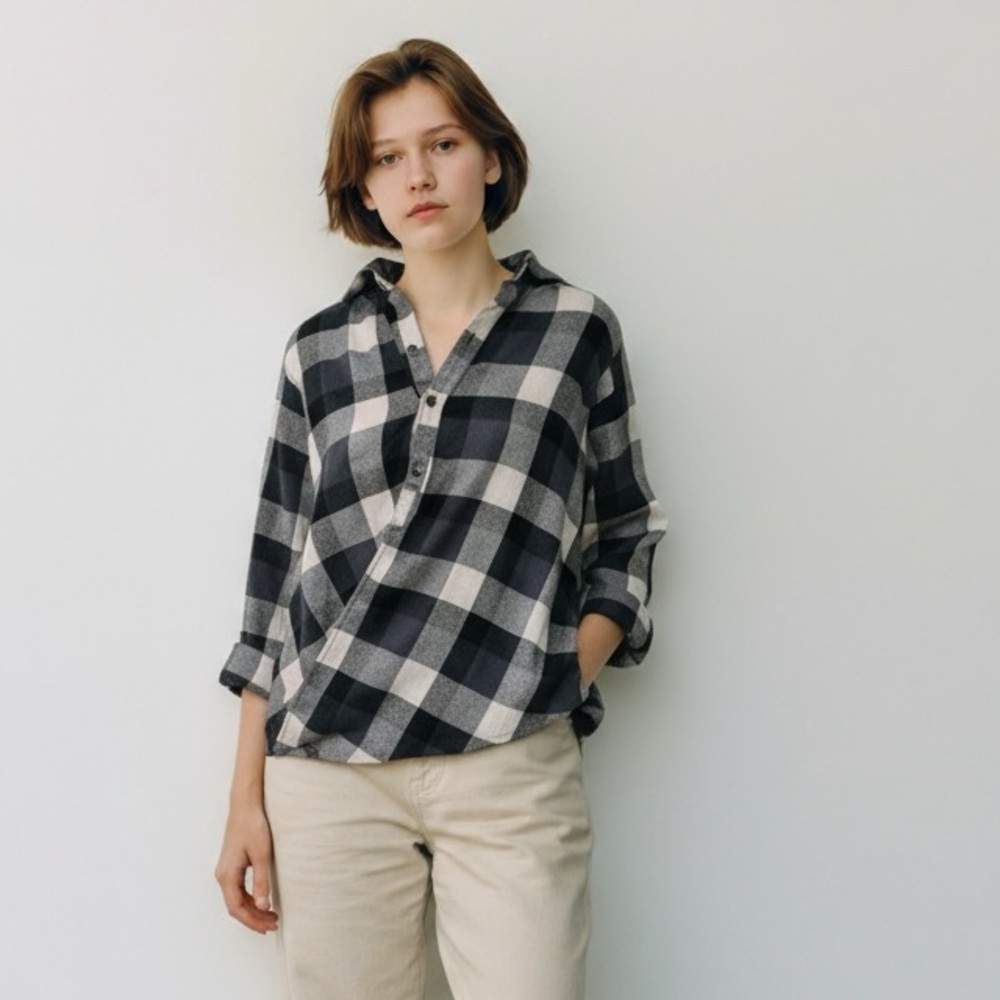 BlankNYC Zelda Cross Cotton Button Down Shirt Women’s Size Small